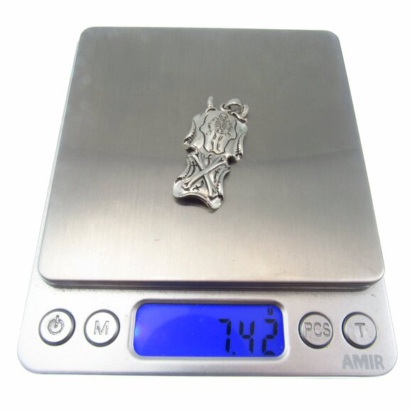 Solid 925 Sterling Silver Queen Anne's Revenge T Skeleton Gothic Pirate Pendant - Picture 9 of 9